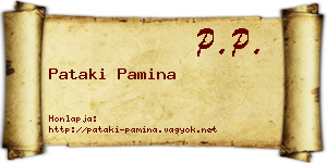 Pataki Pamina névjegykártya